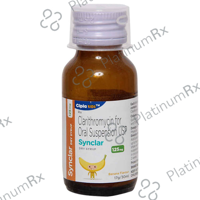 Synclar 125mg Banana Flavour Dry Syrup 30ml