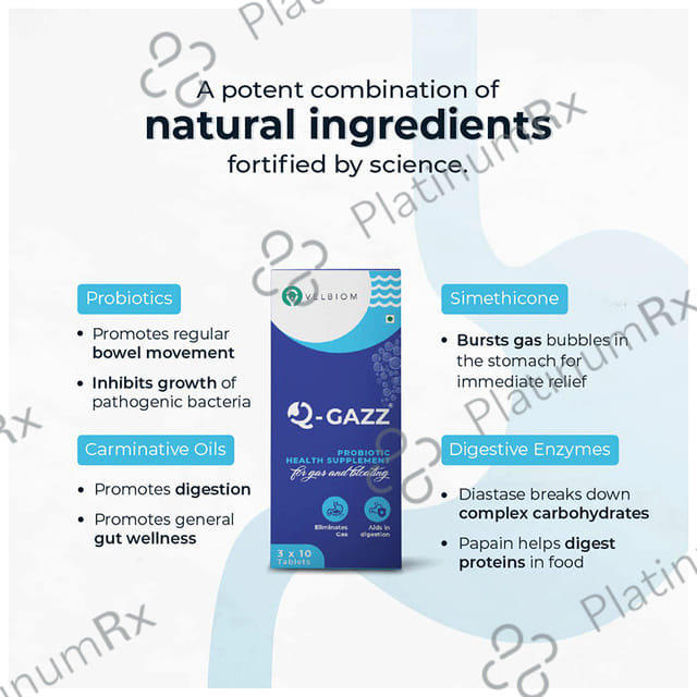Velbiom Q Gazz Probiotic Tablet 30s