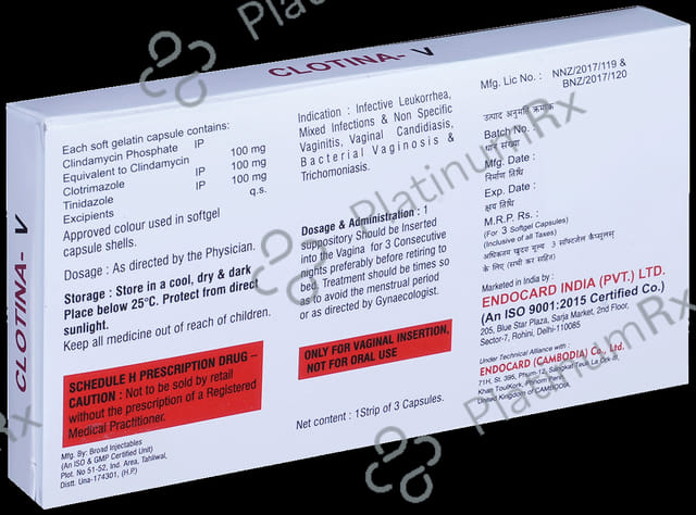 Clotina V Vaginal suppositories 3s