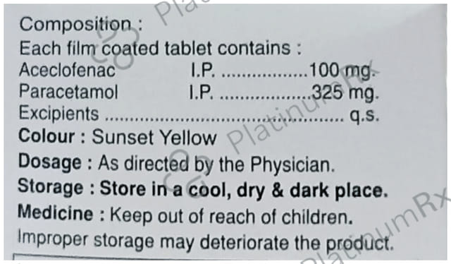 Acerokk Plus 100/325mg Tablet 10s
