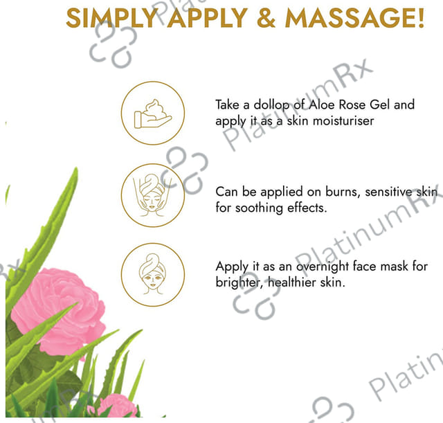 Kapiva Skin Rituals Aloe Rose Gel 200g-For Sunburn Relief & Hydration-Clinically Tested Rose Actives Gel