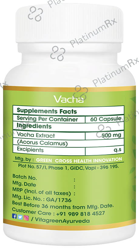 Vitagreen Vacha 500mg Capsule