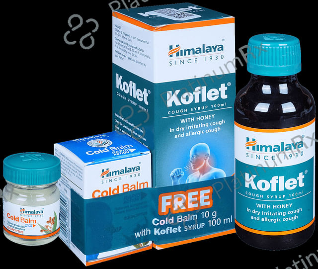 Himalaya Healthcare Himalaya Koflet Cough Syrup 25% Honey - Wet & Dry Cough-Quick Relief with 10gm Cold Balm Free