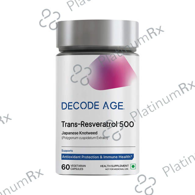 Decode Age Trans Resveratrol Vegetarian Capsule helps in Slow down Ageing and improve Metabolism