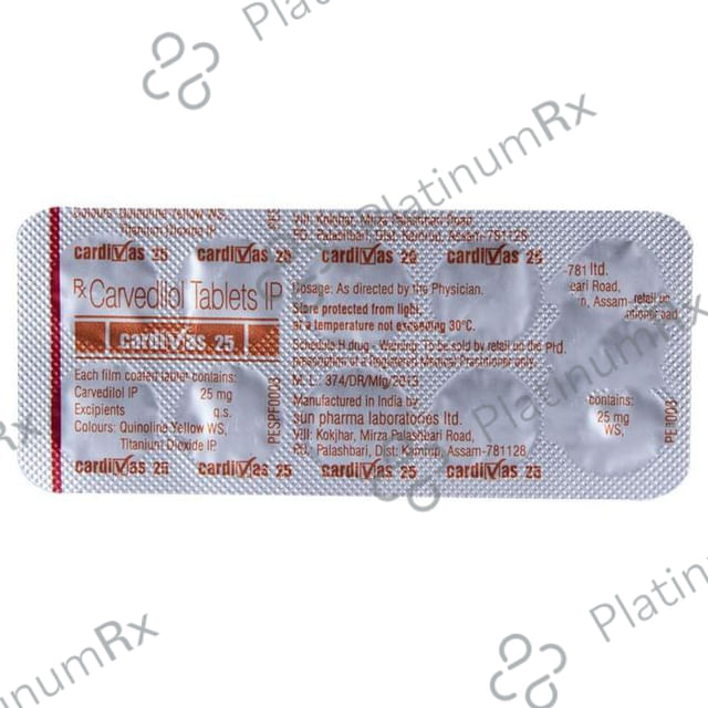 Cardivas 25mg Tablet 10s
