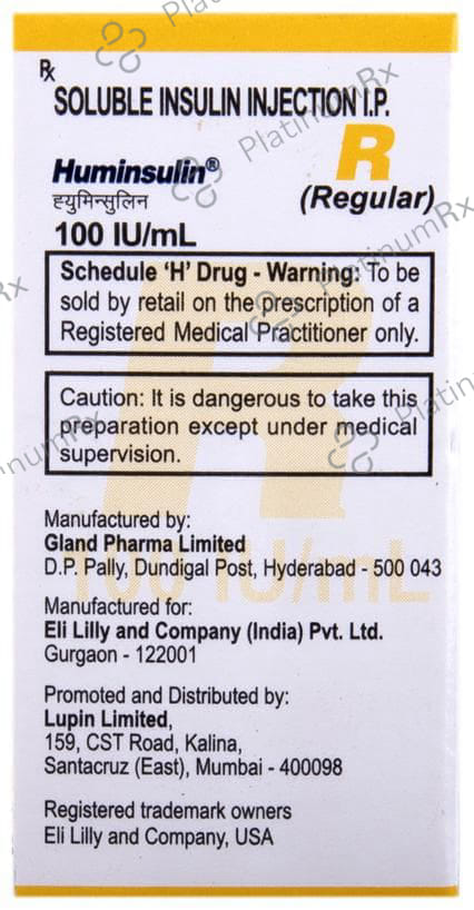 Huminsulin R (100 IU/ml) (1*10ml Vial)