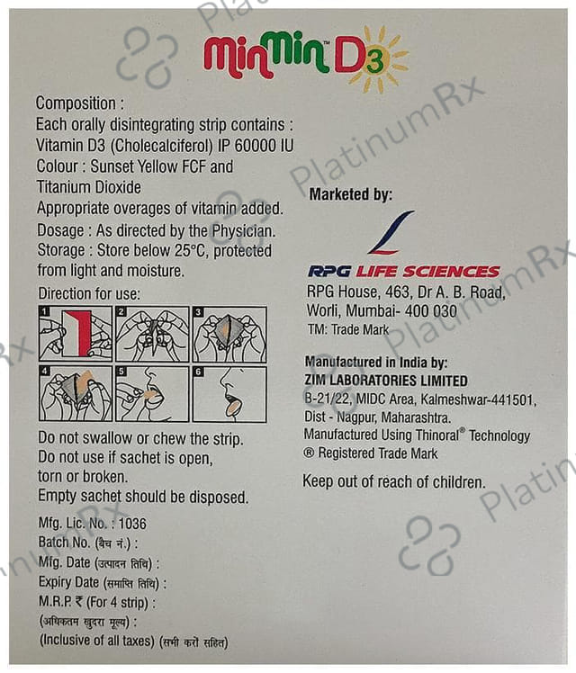 Minmin D3 Sugar Free Tablet 4s