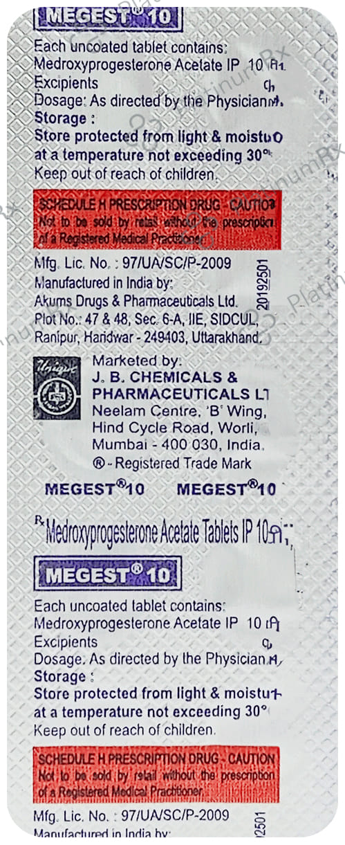 Megest 10mg Tablet