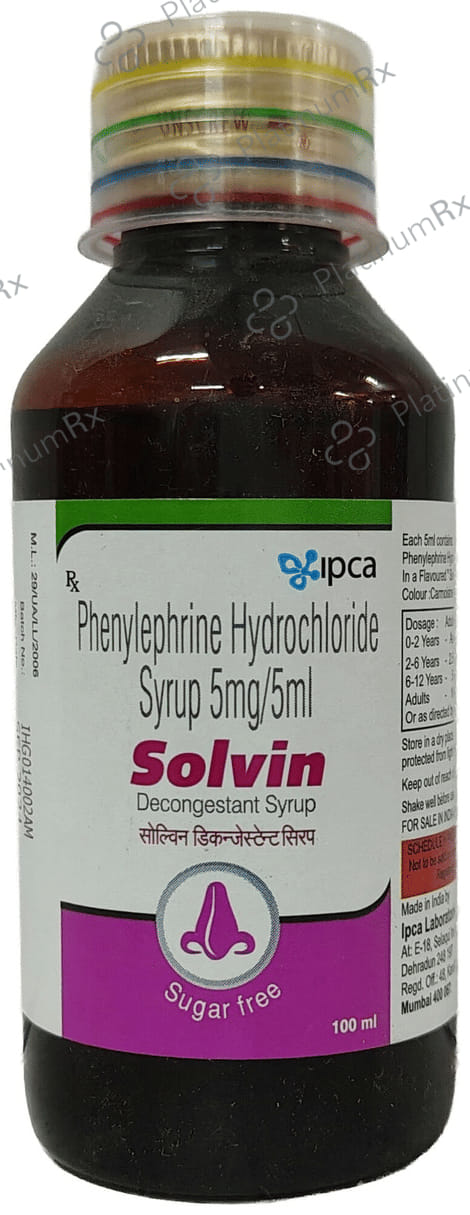 Solvin Decongestant 5mg Syrup 100ml