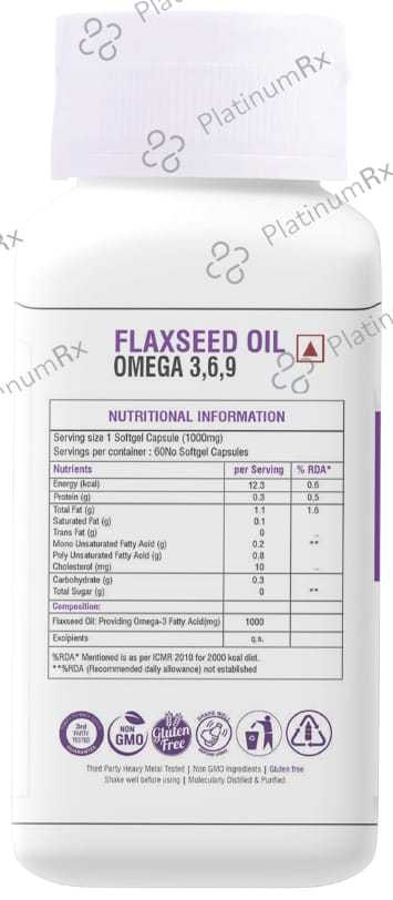 Healthy Diet Flaxseed Oil Omega 3,6,9 1000mg Soft Gel Capsule 60s