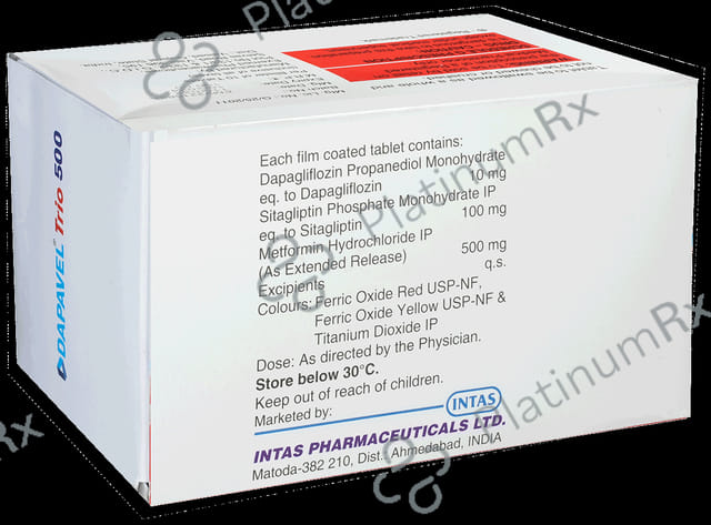 Dapavel Trio 10/500/100mg Tablet ER 10s