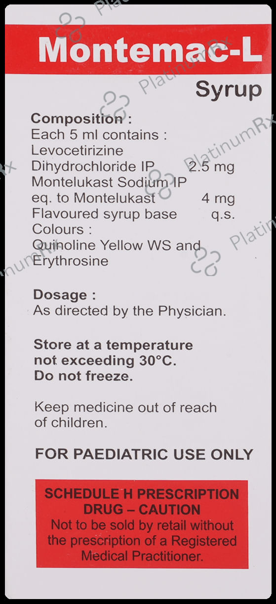 Montemac L 2.5/4mg Syrup 60ml