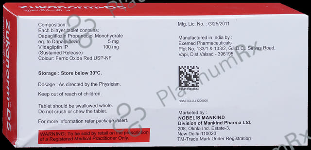 Zukanorm D 5/100mg Tablet SR 10s