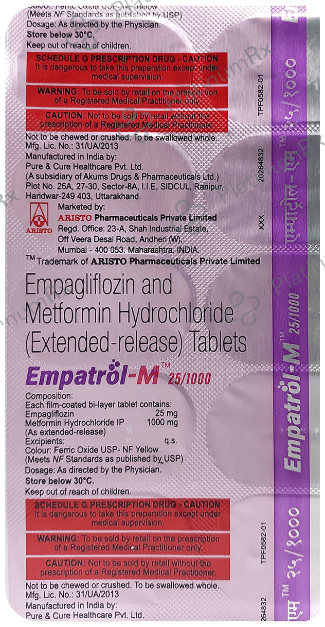 Empatrol M 25/1000mg Tablet ER 10s