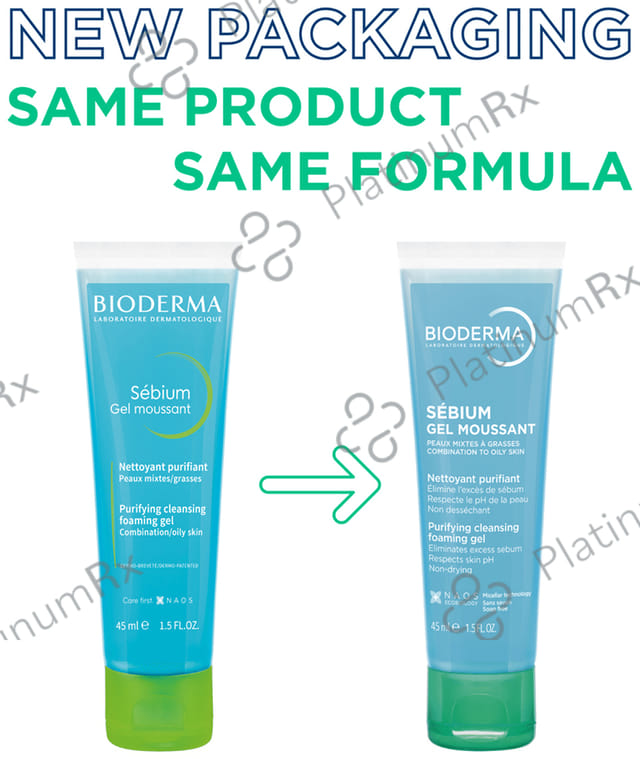 Bioderma Sebium Moussant Purifying Cleansing Foaming Gel 45ml