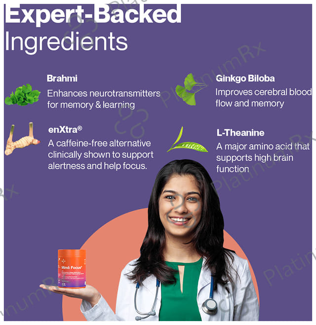 Setu Mind:Focus Veg Capsule with L-Theanine, Brahmi & Ginkgo Biloba