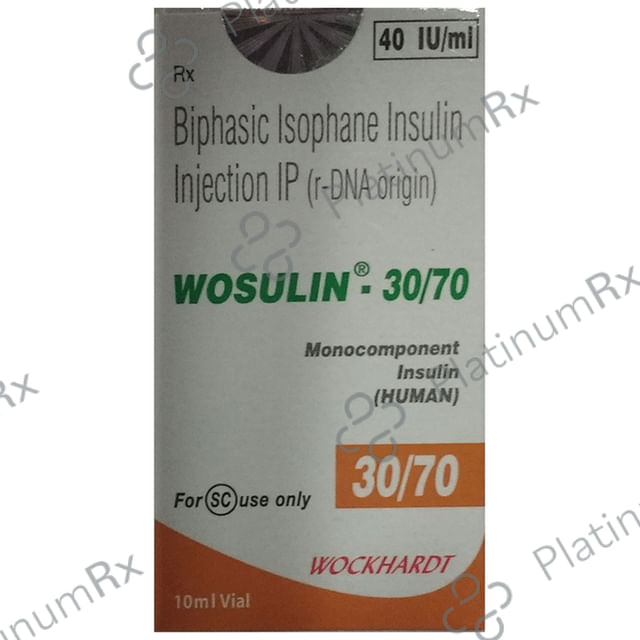 Wosulin 30/70 (40 IU/ml) Vial 1X10ml