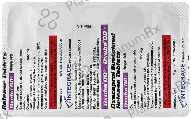 Oxuba OD 600mg Tablet SR 10s