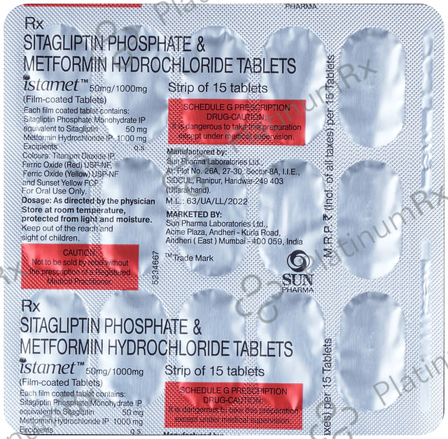 Istamet 50/1000mg Tablet 15s