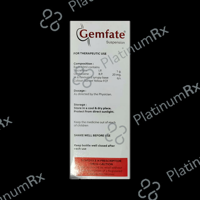 Gemfate Oral Suspension Sweet Orange Sugar Free
