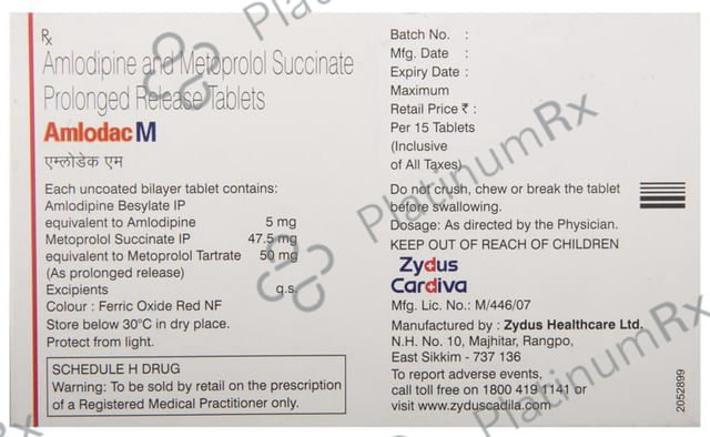 Amlodac M 5/47.5mg Tablet PR 15s