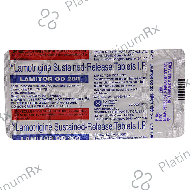 Lamitor OD 200mg Tablet SR 10s