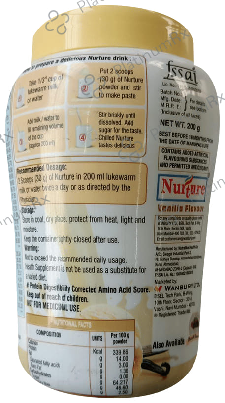 Nurture Nurture Complete Protein Supplement Powder Vanilla
