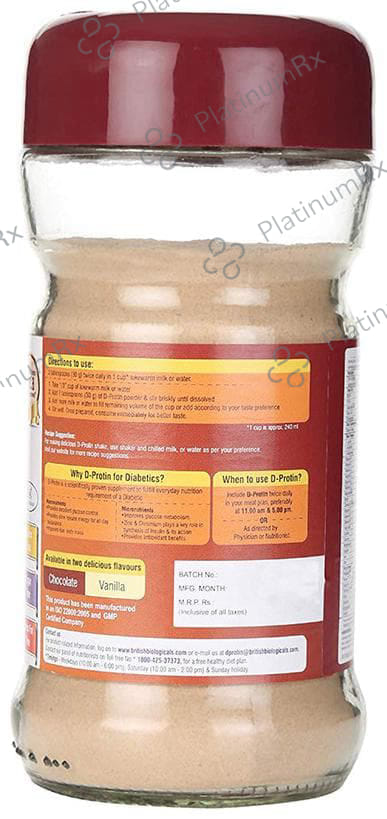 D Protin Nutritional Supplement for Diabetics Flavour Chocolate Powder 200gm