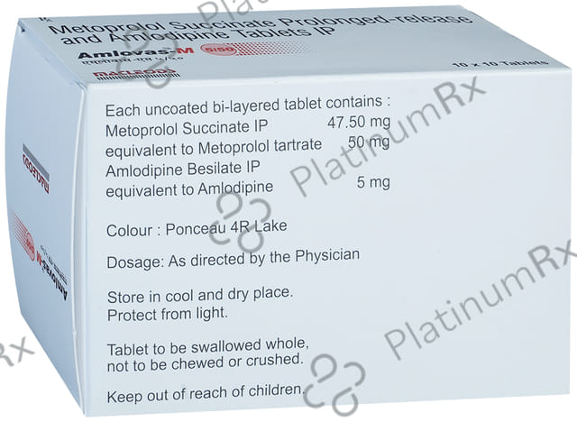 Amlovas M 5/50mg Tablet PR 10s