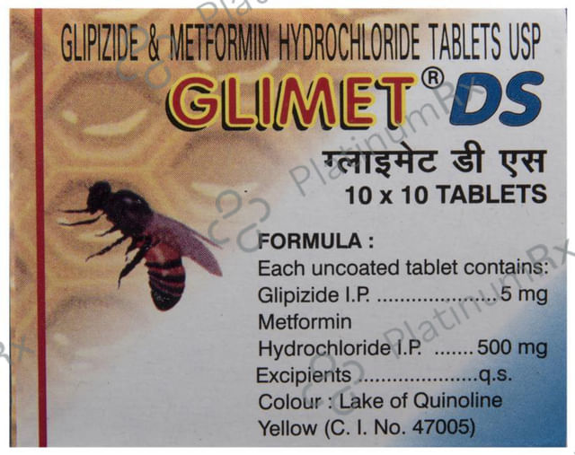 Glimet DS 5/500mg Tablet 10s