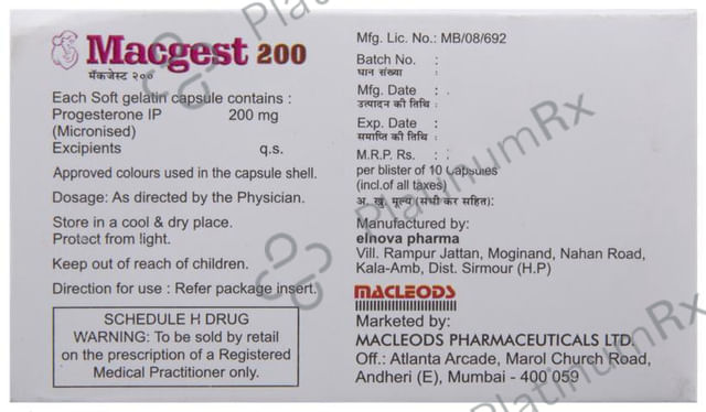 Macgest 200mg Capsule 10s
