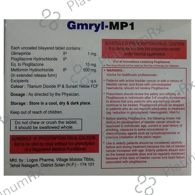 Gmryl MP 1mg Tablet ER 10s