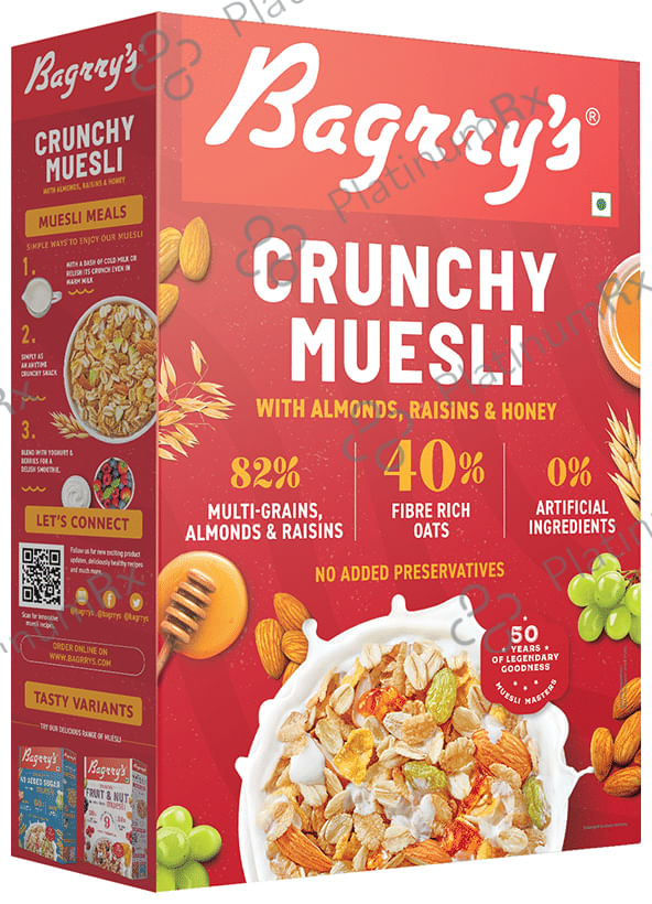 Bagrry's Crunchy Muesli with Almonds, Raisins & Honey 500 gm