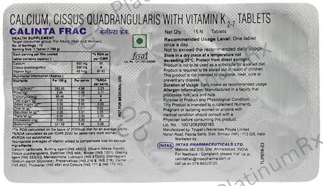 Calinta Frac 500mg/500IU Tablet 15s