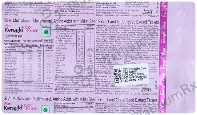Keraglo Eva Tablet for Adult Women - Hair Fall Treatment
