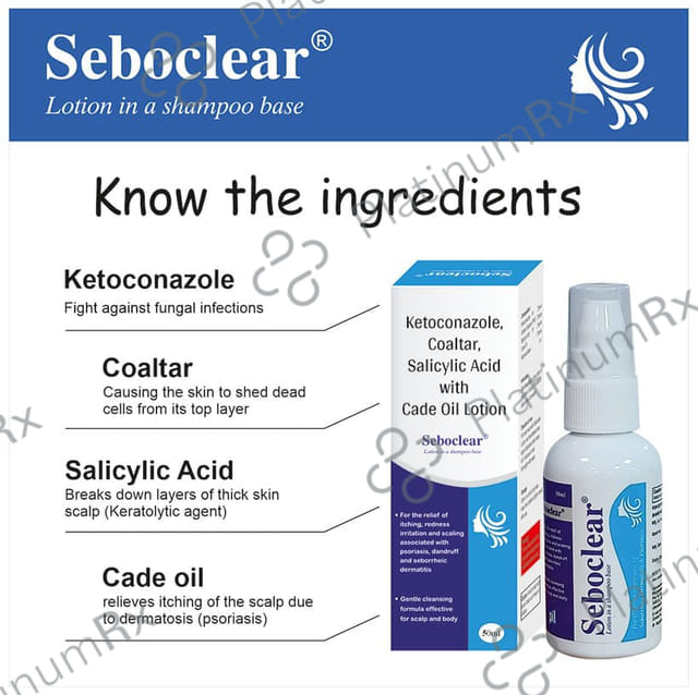 Seboclear Lotion - Effective In Psoriasis, Seboherric Dermatitis, Eczema & Dandruff