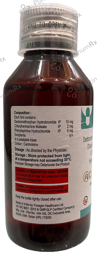 Cufpil Free Dry Cough Syrup Sugar Free