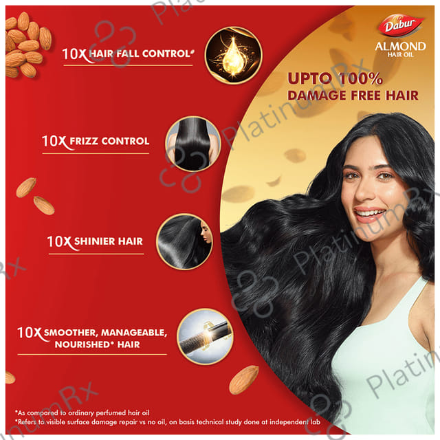 Dabur Almond Hair Oil with Soya Protein & Vitamin E - For Damage Free Hair 290 ml