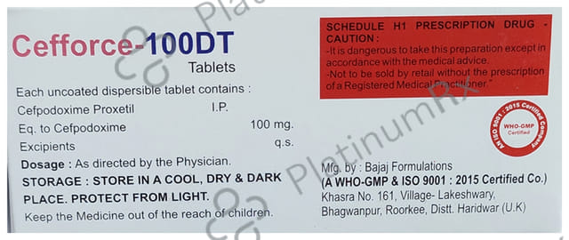 Cefforce 100mg Tablet DT 10s