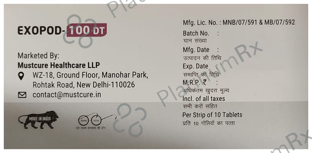 Exopod 100mg Tablet DT