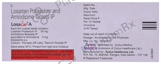 Losacar A 5/50mg Tablet 10s