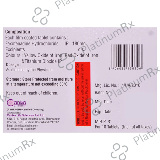 Fenixa 180mg Tablet 10s
