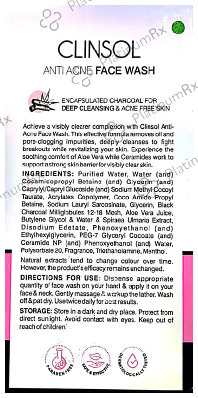 Leeford Clinsol Anti Acne Face Wash 70gm