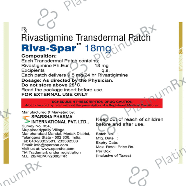 Rivaspar 18mg Patch