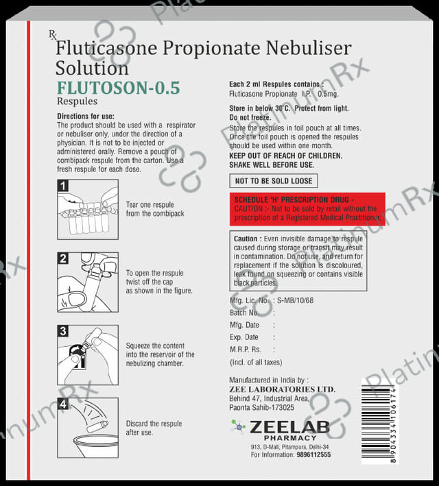 Flutoson 0.5mg Respules 5X2ml
