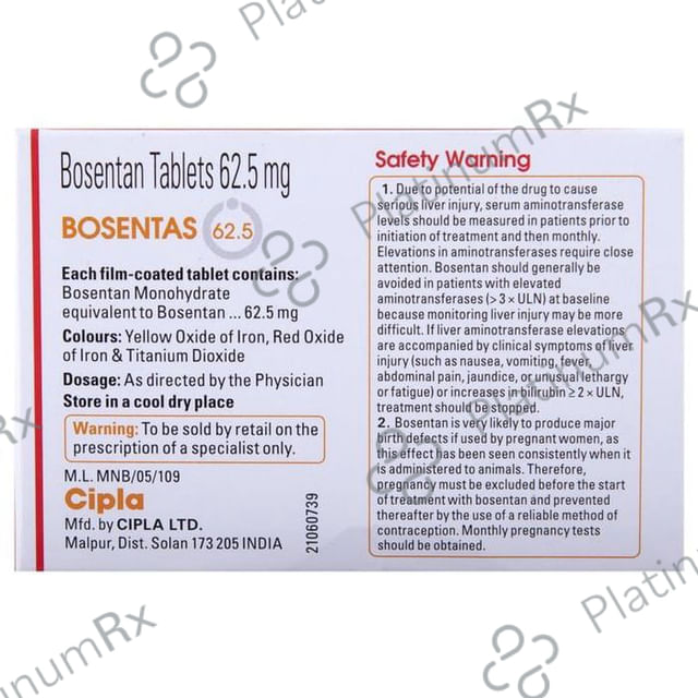 Bosentas 62.5mg Tablet 10s
