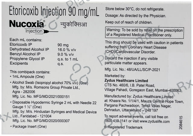 Nucoxia 90mg Injection 1s