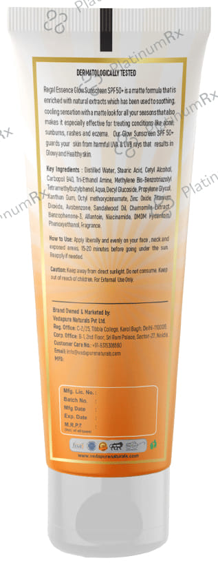Regal Essence Glow Sunscreen SPF 50+ Cream 100gm