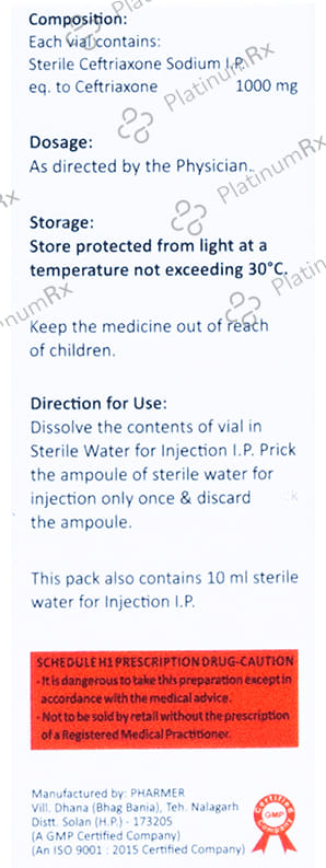 Ceftraxend 1000mg Injection 1s