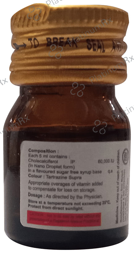 Kastro D3 60000IU Nano Shot Strawberry Sugar Free Solution 5ml